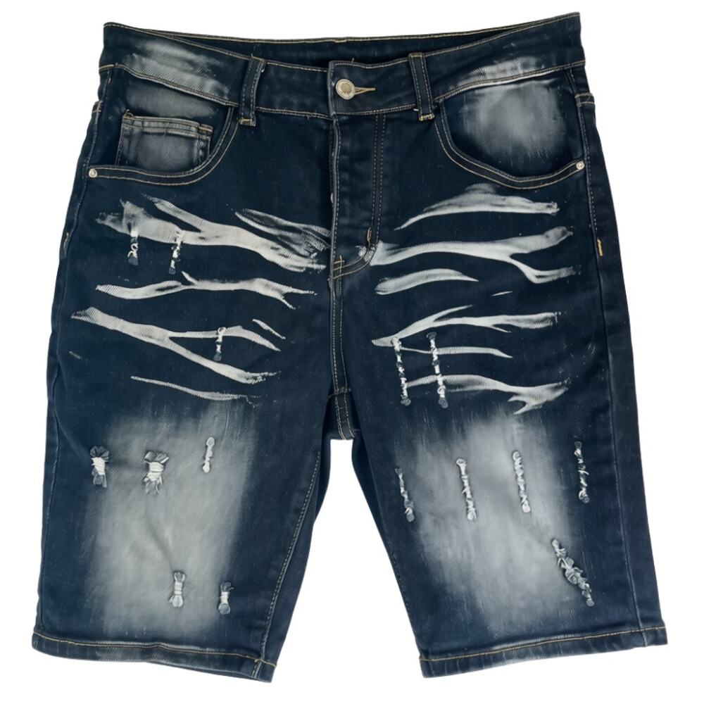 Blue Dark Wash 4 Button Fly Mid Rise Denim Jean Shorts Size S